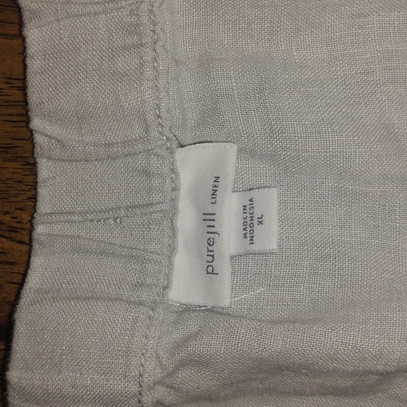 Pure Jill 100% Linen Pants in Sandbar Elastic Waist Pull On Cropped Pants XL - Picture 4 of 6